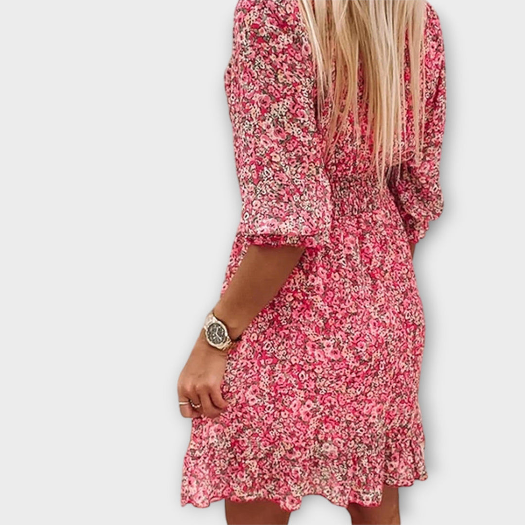 Rebekka - Blumiges Puffärmelkleid für Damen