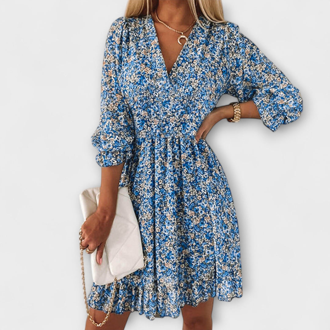 Rebekka - Blumiges Puffärmelkleid für Damen