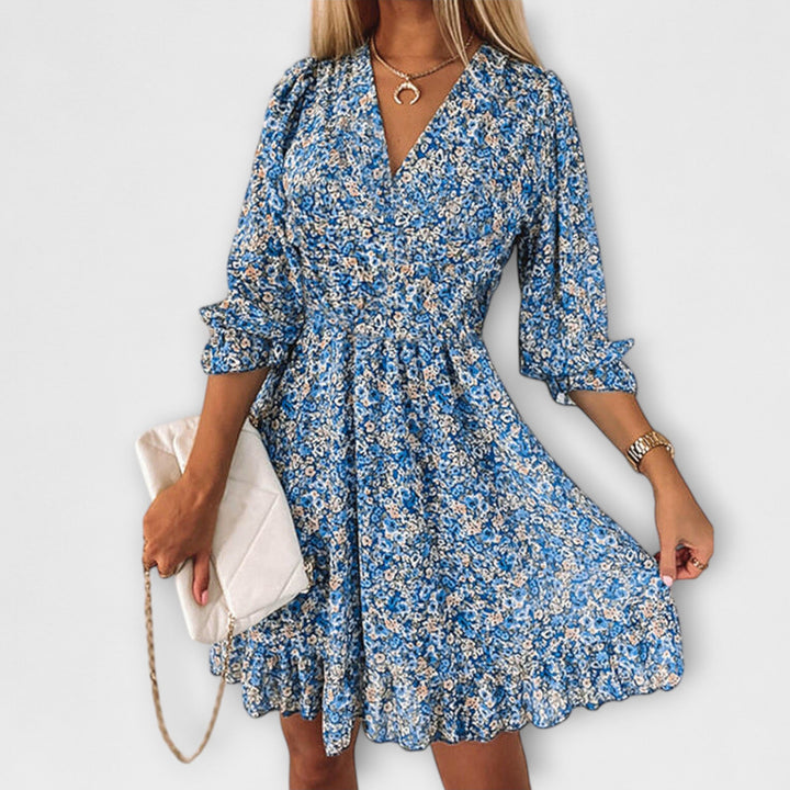 Rebekka - Blumiges Puffärmelkleid für Damen