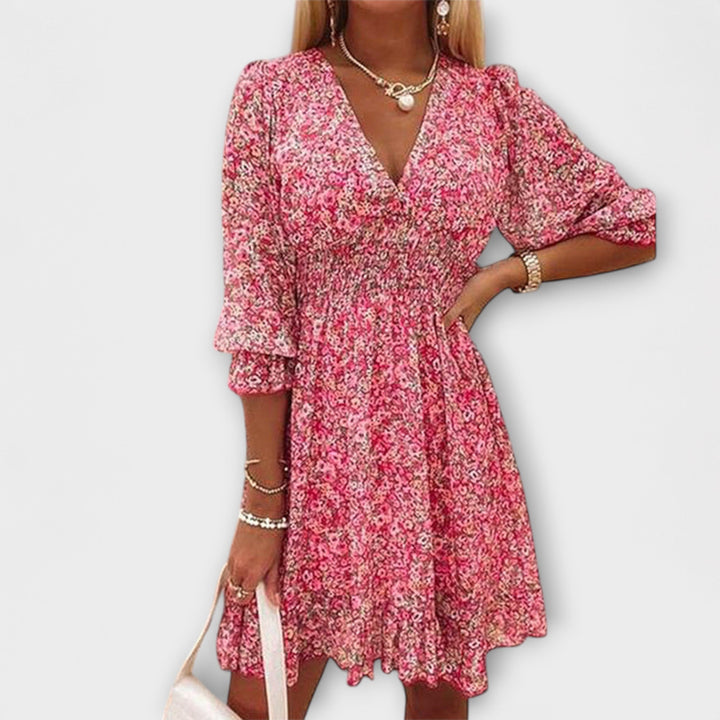 Rebekka - Blumiges Puffärmelkleid für Damen
