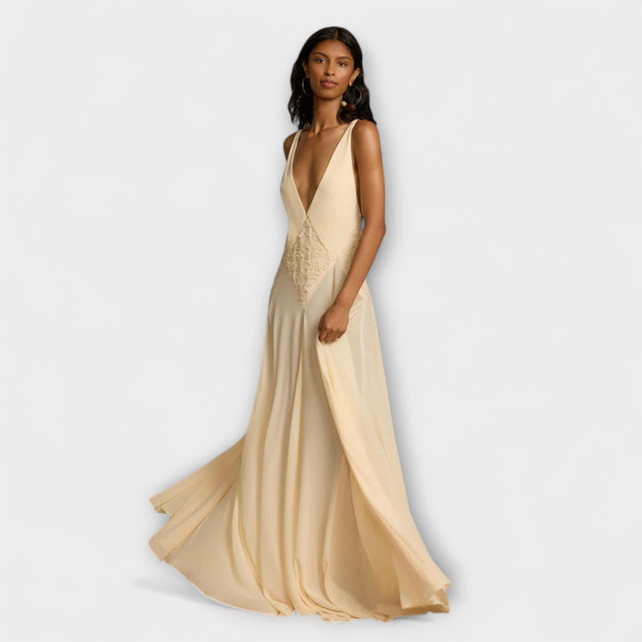 Lara - Maxikleid mit tiefem V-Ausschnitt