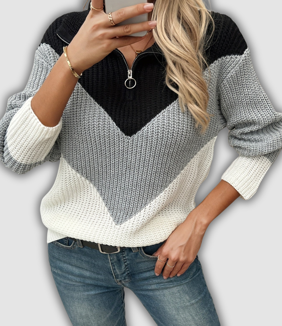 Carola - Pullover mit Reißverschluss