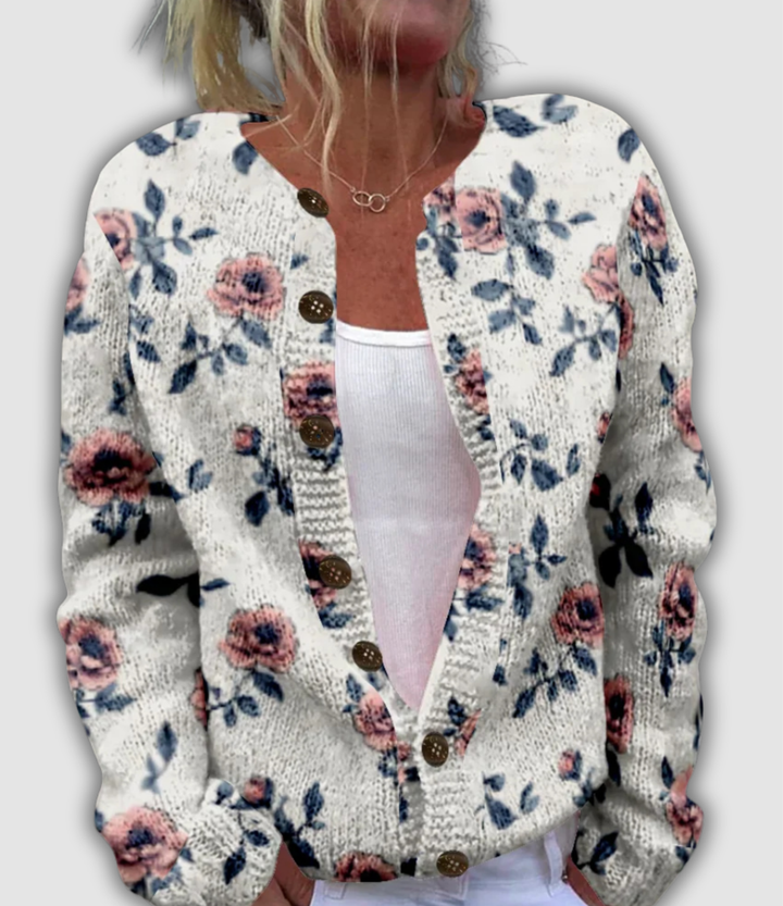 Irmelin - Schicke Strickjacke mit Print