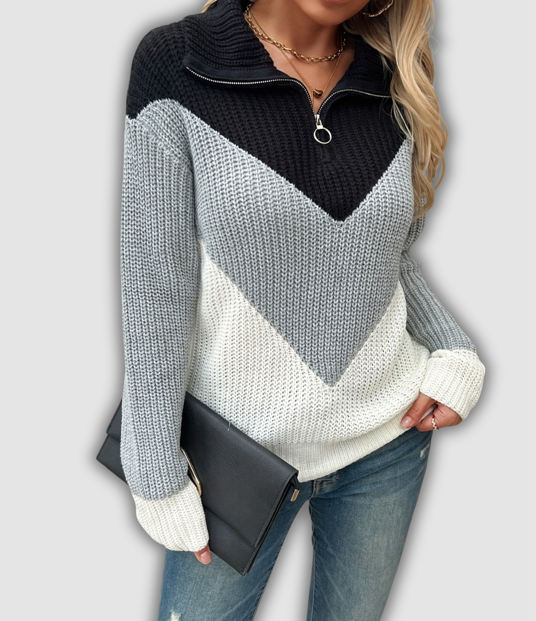 Carola - Pullover mit Reißverschluss