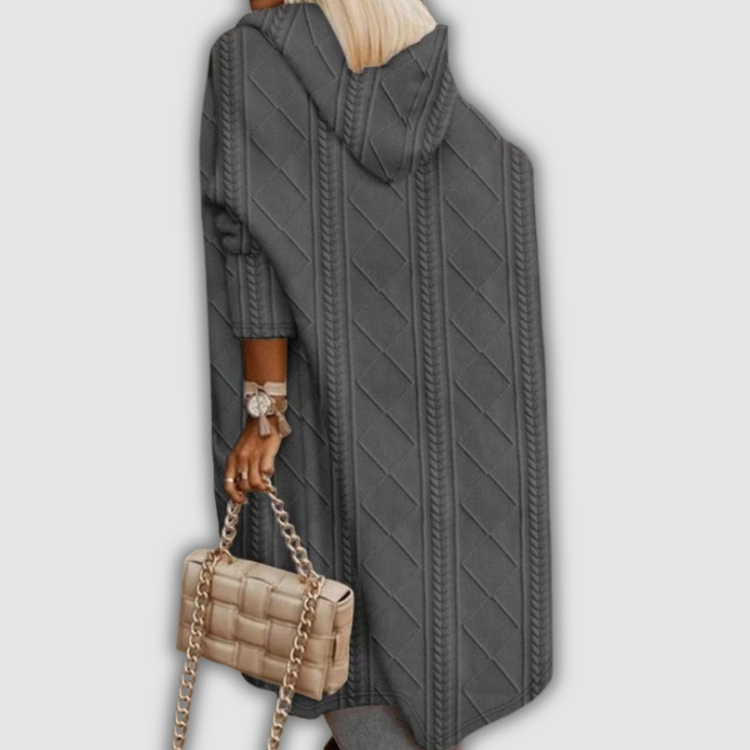 Emma - Langer Strickcardigan mit Kapuze