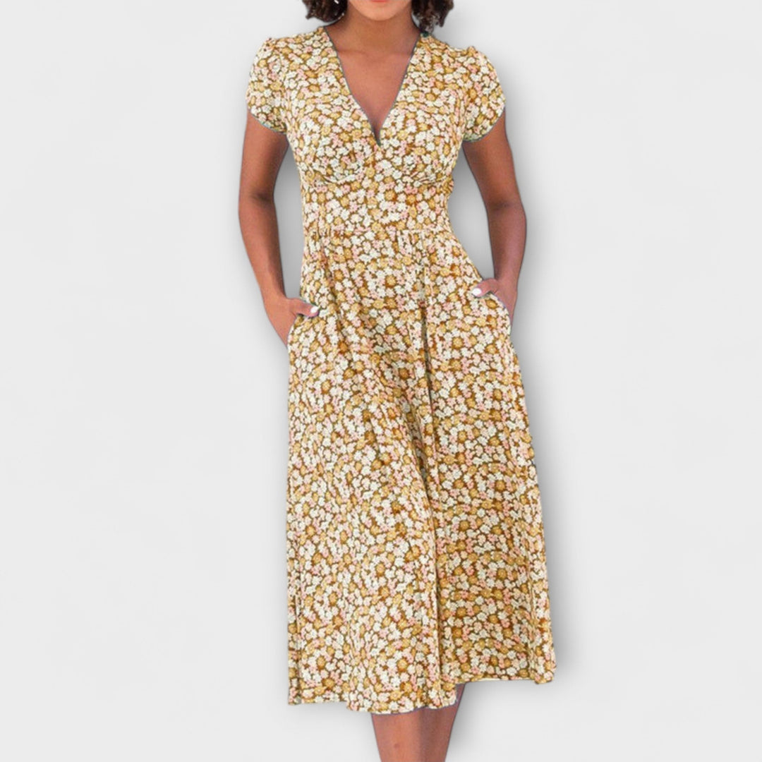 Andrea - Midi Kleid mit Knopfleiste
