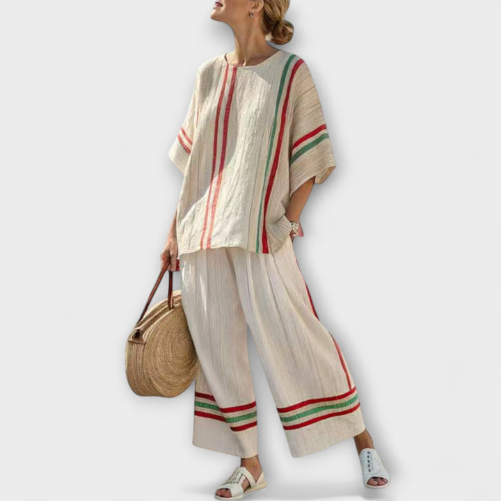 Liora - 2-Teiliges Streifen Sommer Set