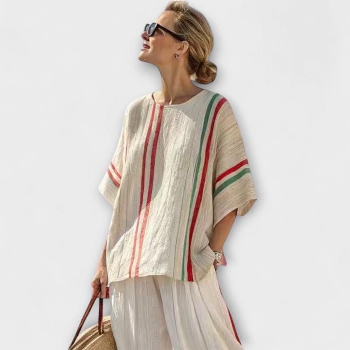 Liora - 2-Teiliges Streifen Sommer Set