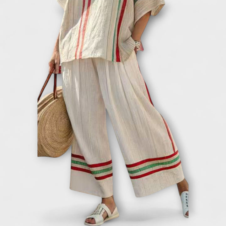 Liora - 2-Teiliges Streifen Sommer Set