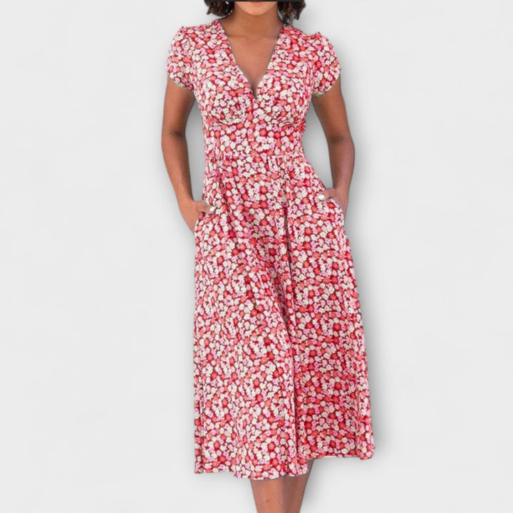 Andrea - Midi Kleid mit Knopfleiste