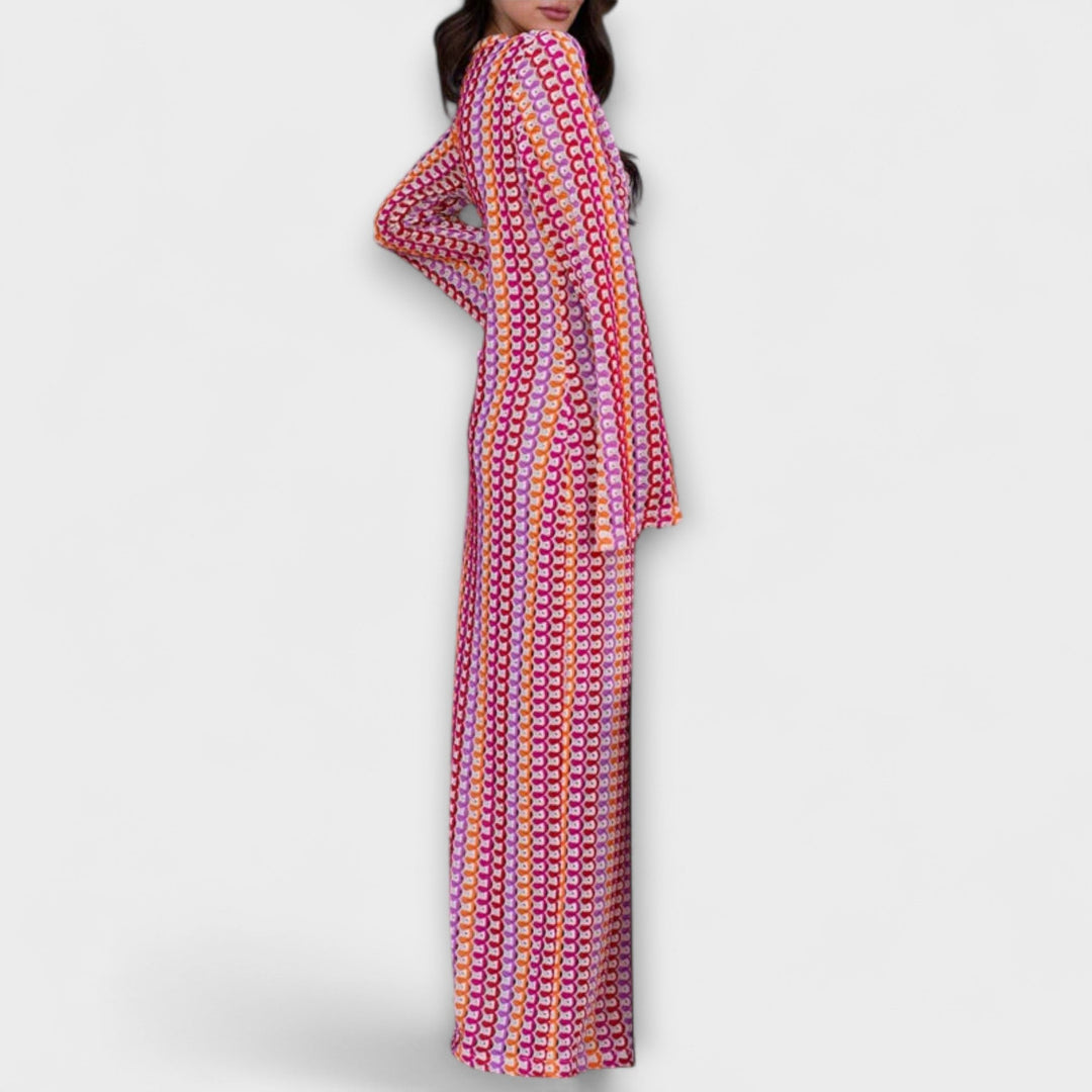 Leonora – Maxikleid mit V-Ausschnitt und Urlaubsflair