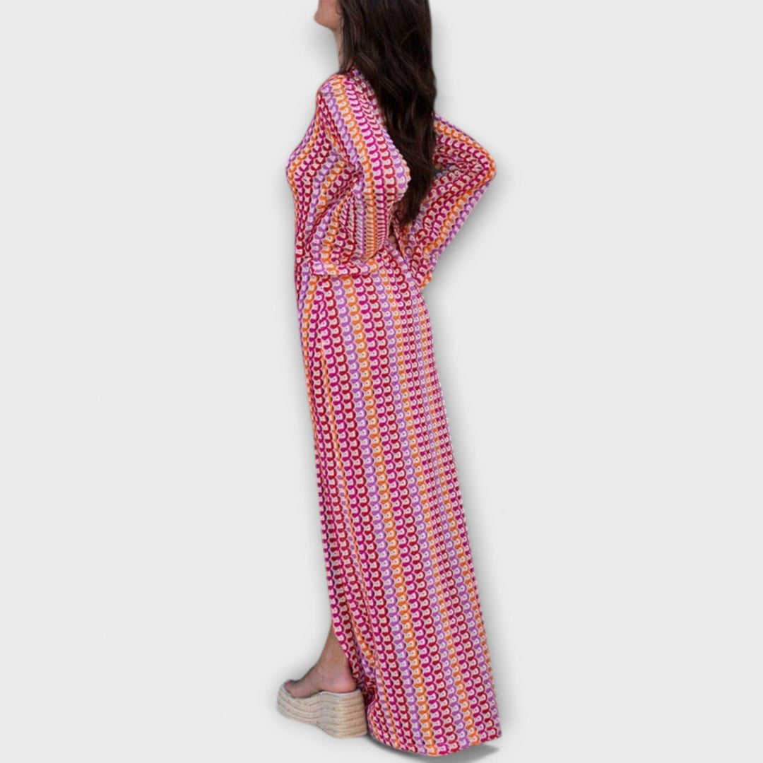 Leonora – Maxikleid mit V-Ausschnitt und Urlaubsflair