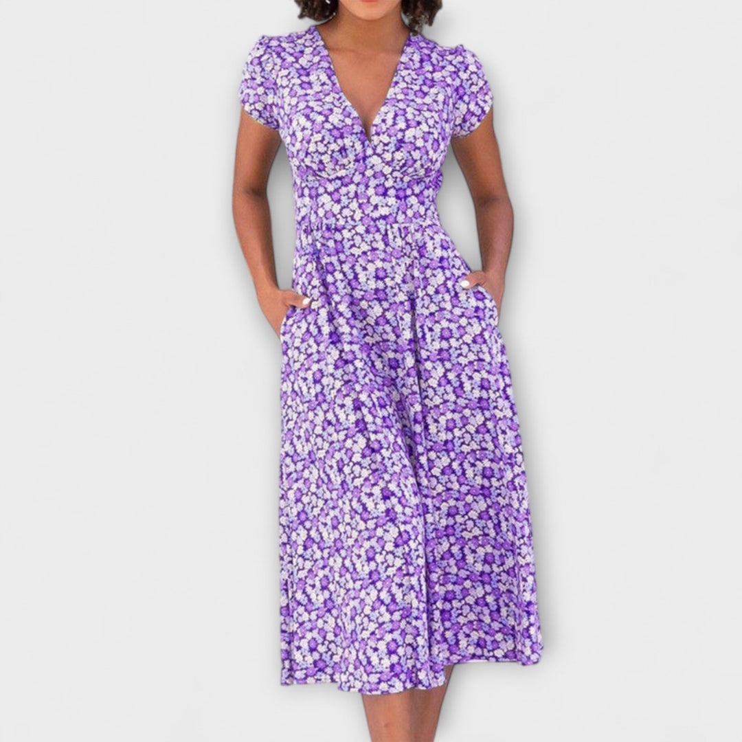 Andrea - Midi Kleid mit Knopfleiste