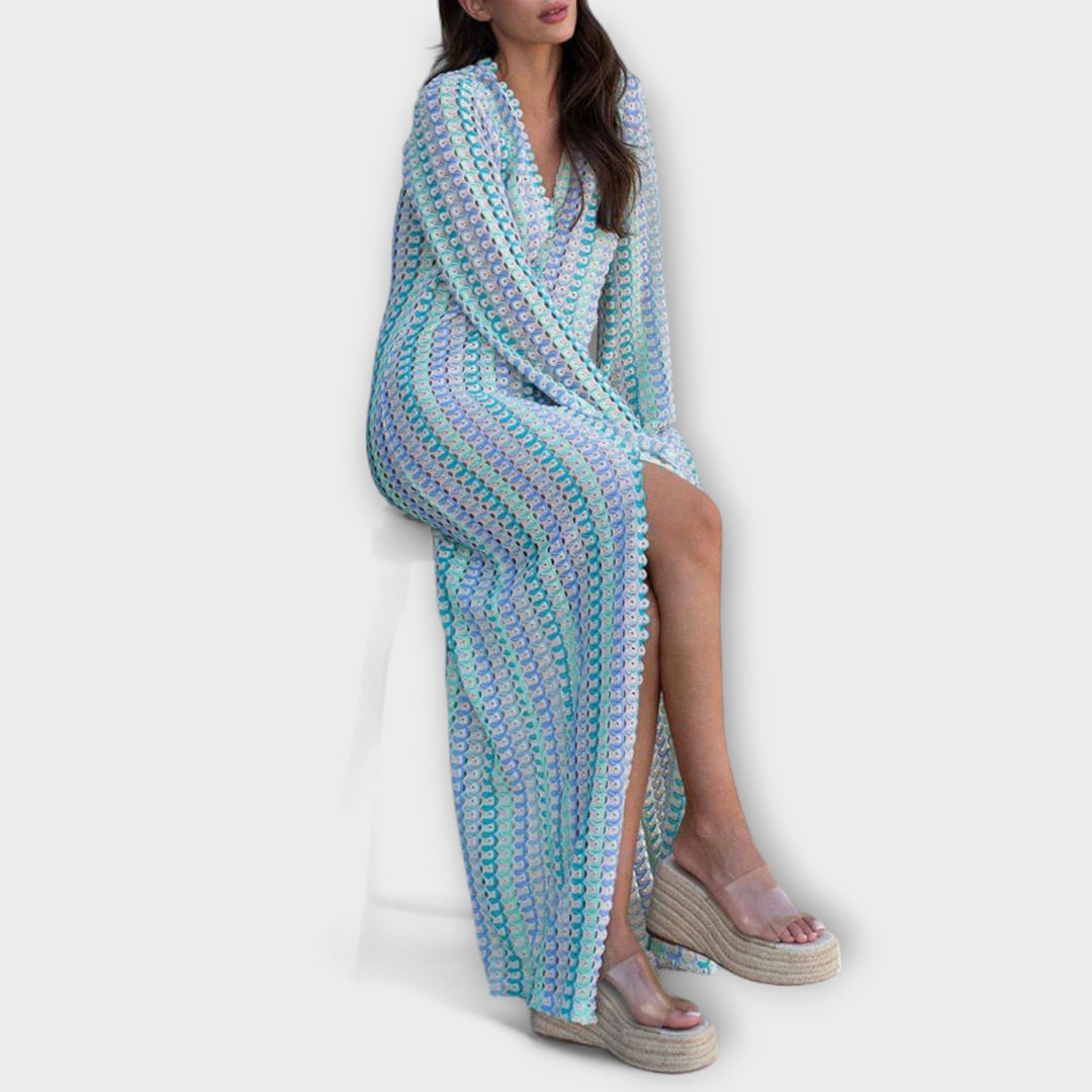 Leonora – Maxikleid mit V-Ausschnitt und Urlaubsflair