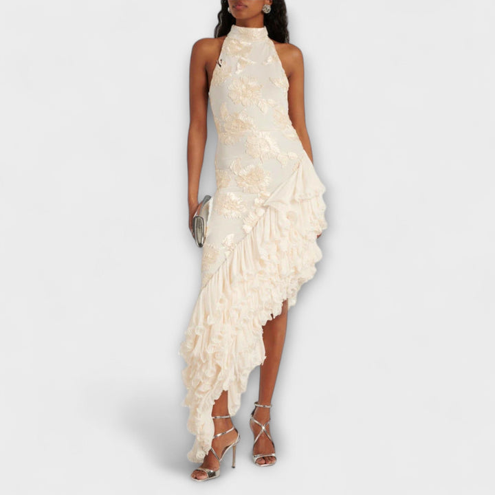 Birgit - Maxikleid mit floralen Applikationen