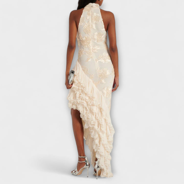 Birgit - Maxikleid mit floralen Applikationen