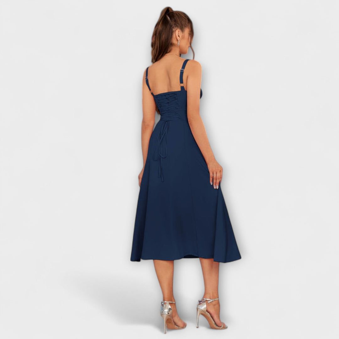 Wilma - Rüschentop Kleid mit Schlitzdetail