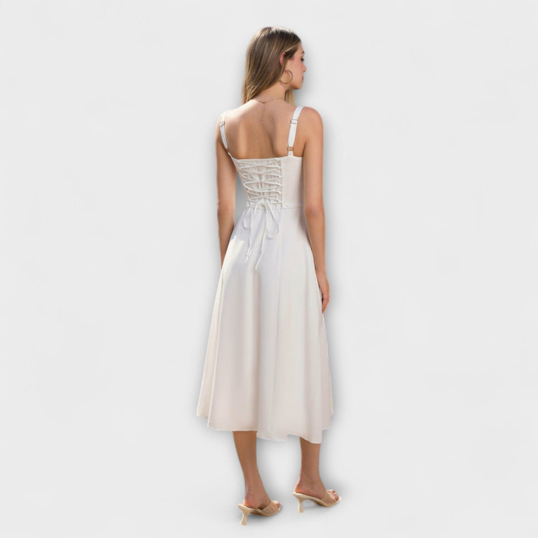 Wilma - Rüschentop Kleid mit Schlitzdetail