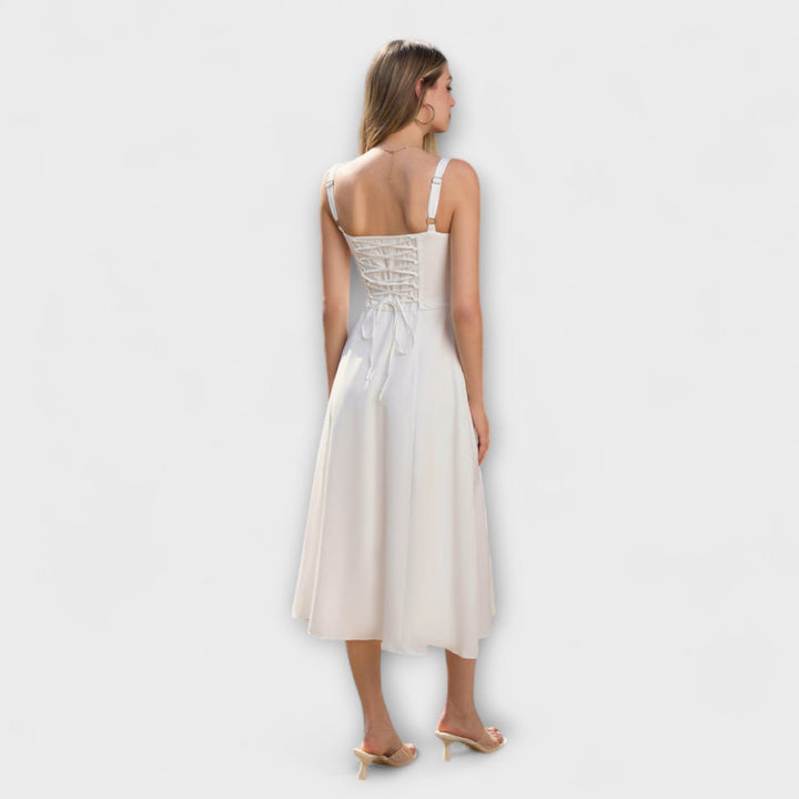 Wilma - Rüschentop Kleid mit Schlitzdetail