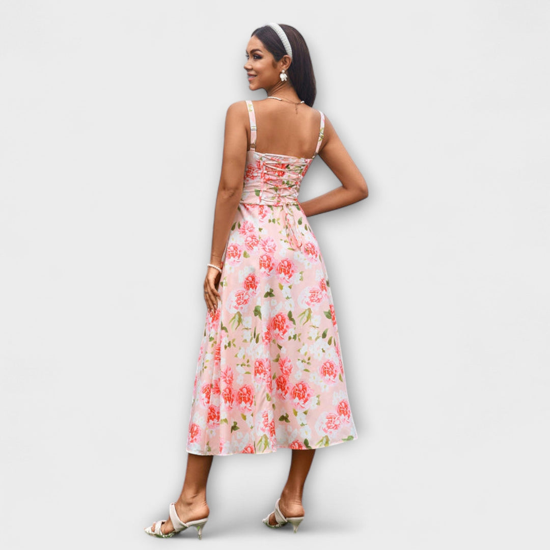 Wilma - Rüschentop Kleid mit Schlitzdetail