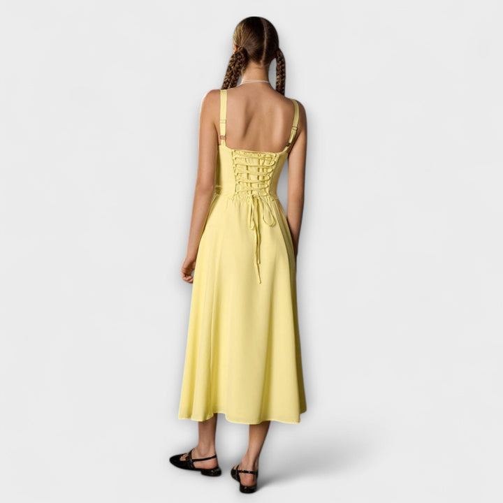 Wilma - Rüschentop Kleid mit Schlitzdetail