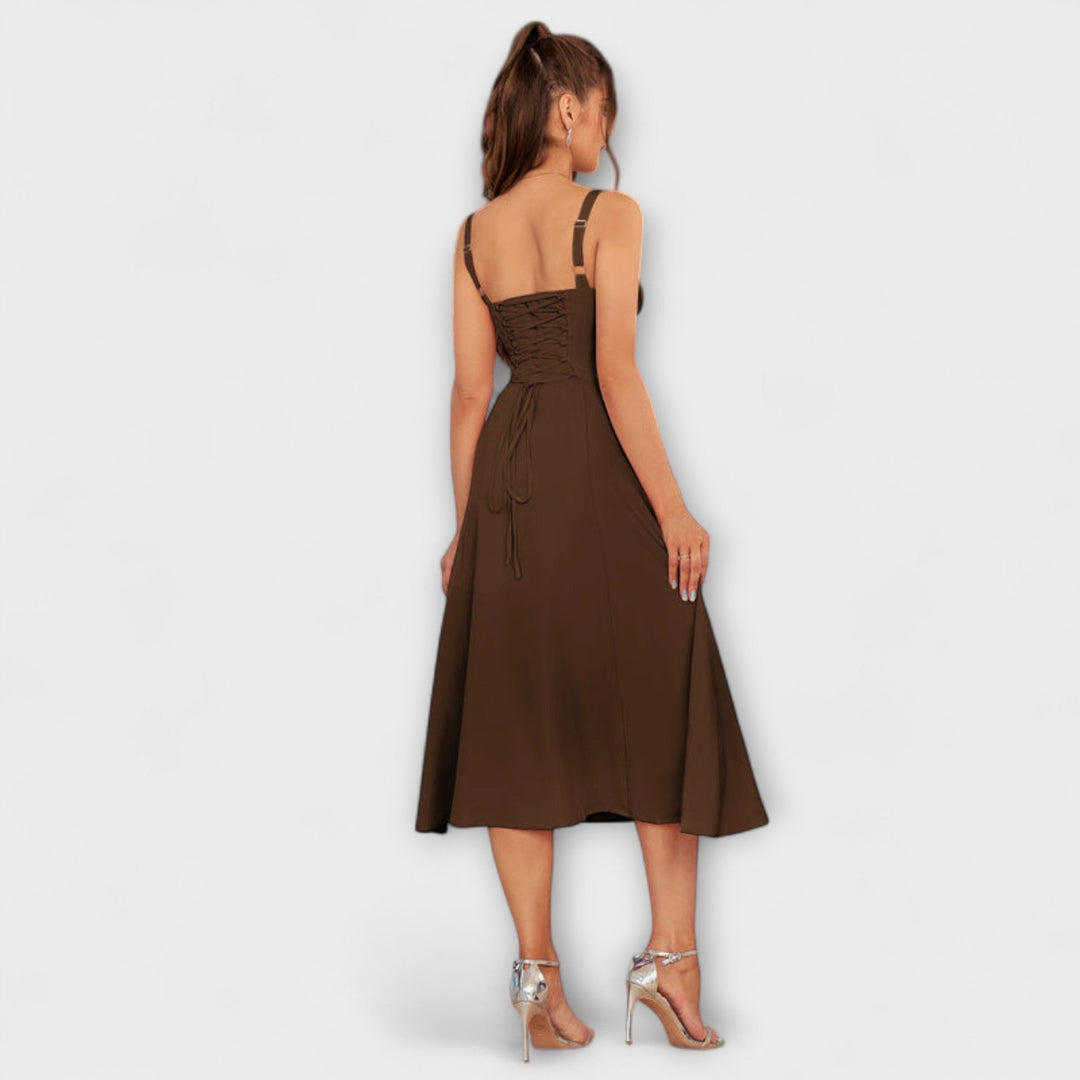 Wilma - Rüschentop Kleid mit Schlitzdetail