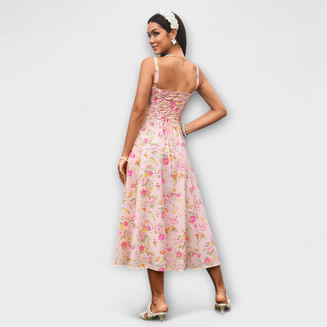 Wilma - Rüschentop Kleid mit Schlitzdetail
