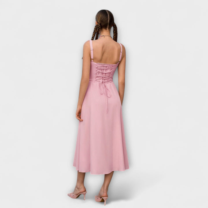 Wilma - Rüschentop Kleid mit Schlitzdetail