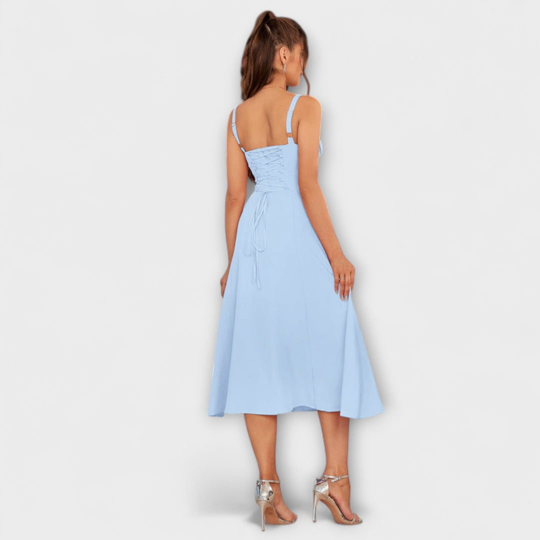 Wilma - Rüschentop Kleid mit Schlitzdetail