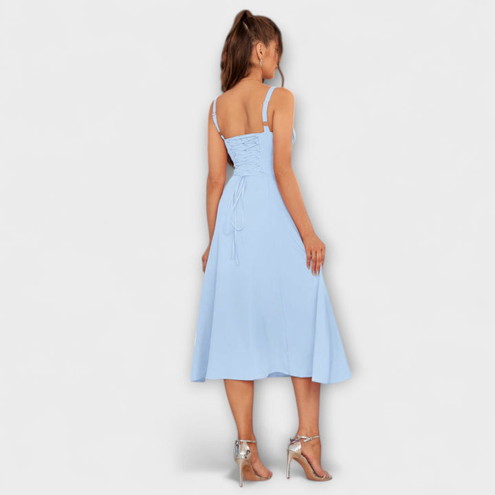 Wilma - Rüschentop Kleid mit Schlitzdetail