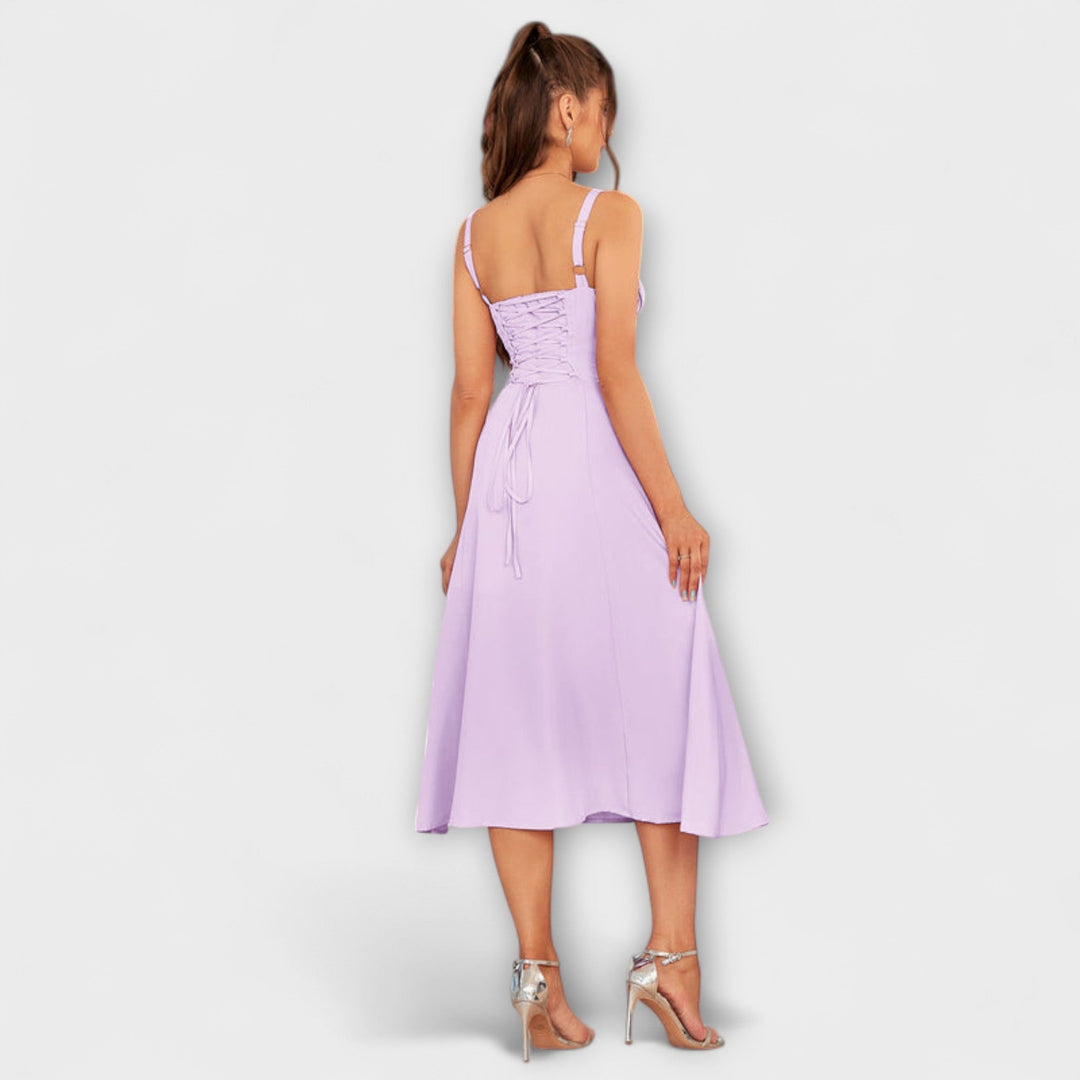 Wilma - Rüschentop Kleid mit Schlitzdetail