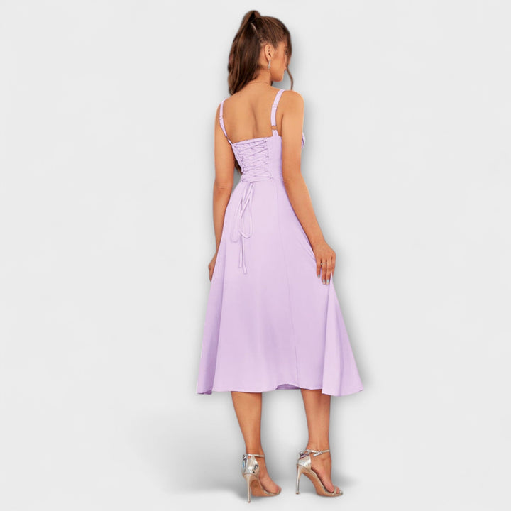 Wilma - Rüschentop Kleid mit Schlitzdetail