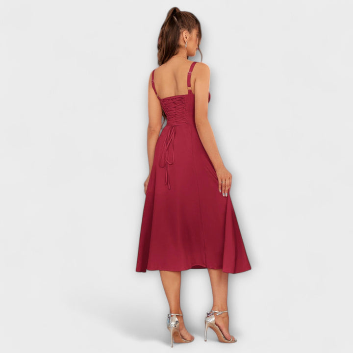 Wilma - Rüschentop Kleid mit Schlitzdetail