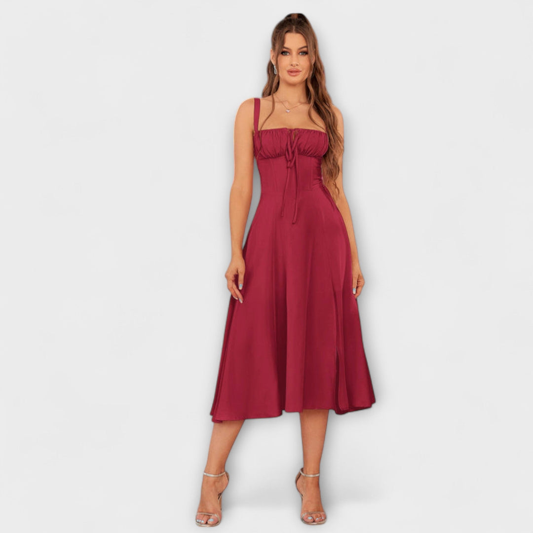 Wilma - Rüschentop Kleid mit Schlitzdetail