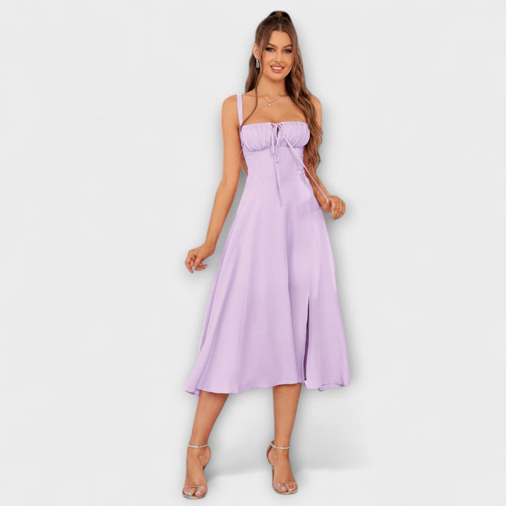 Wilma - Rüschentop Kleid mit Schlitzdetail