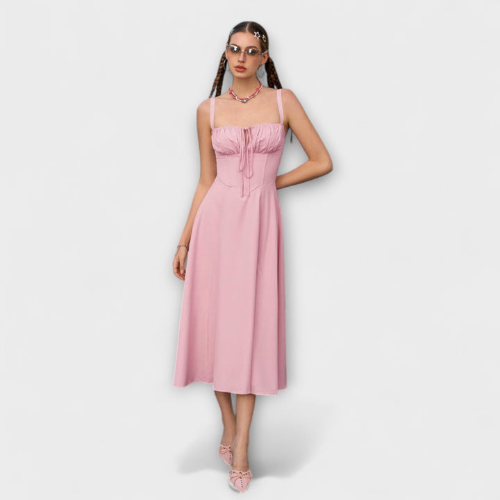Wilma - Rüschentop Kleid mit Schlitzdetail