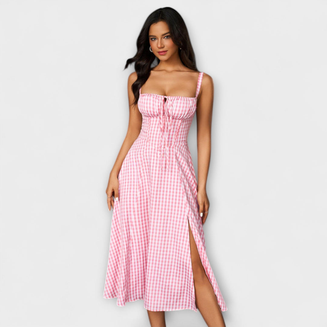 Wilma - Rüschentop Kleid mit Schlitzdetail
