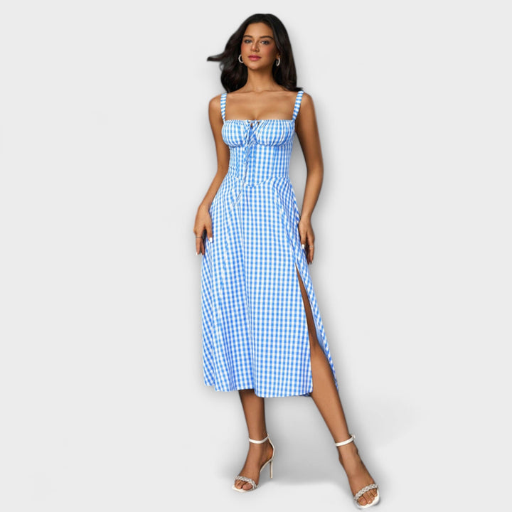 Wilma - Rüschentop Kleid mit Schlitzdetail