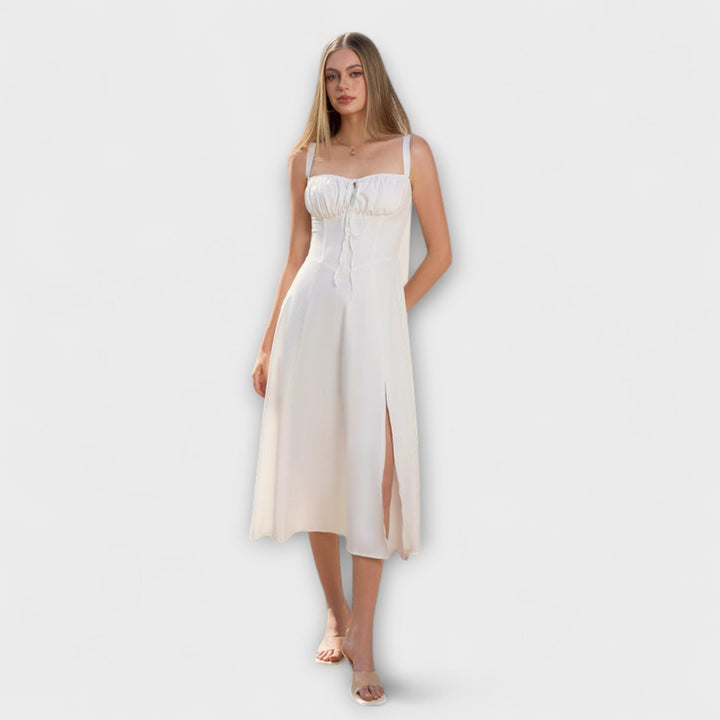 Wilma - Rüschentop Kleid mit Schlitzdetail
