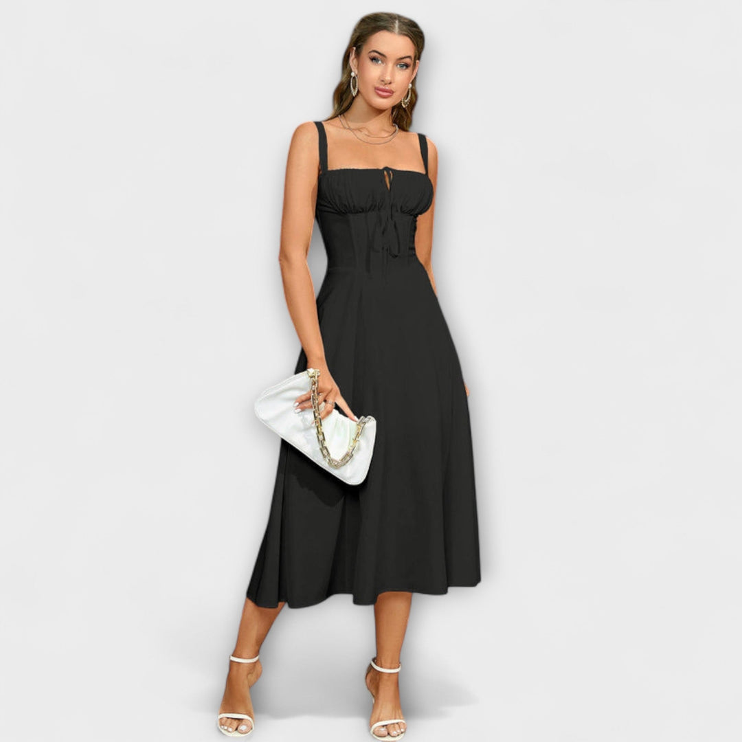 Wilma - Rüschentop Kleid mit Schlitzdetail