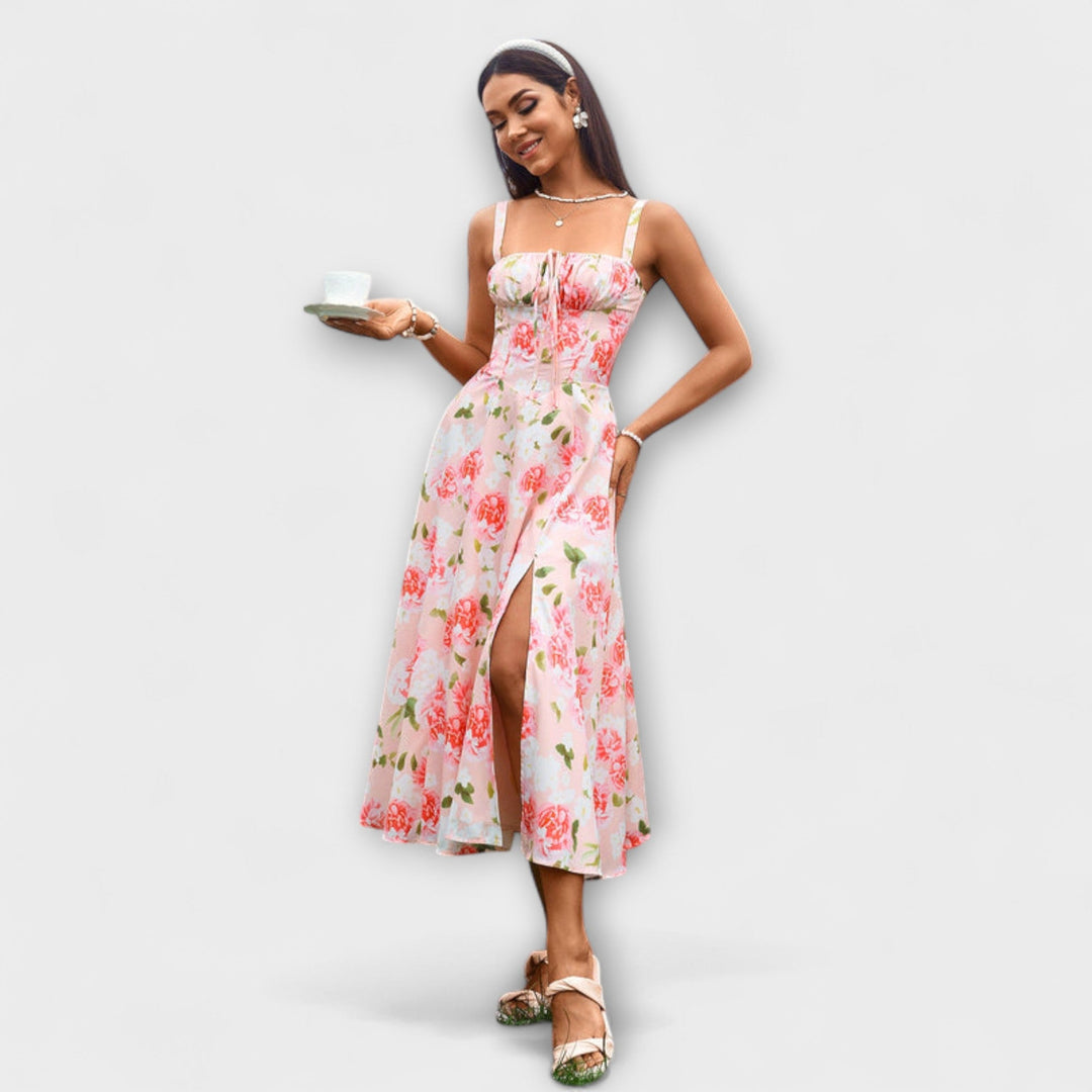 Wilma - Rüschentop Kleid mit Schlitzdetail