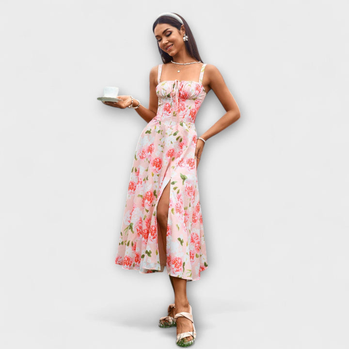 Wilma - Rüschentop Kleid mit Schlitzdetail