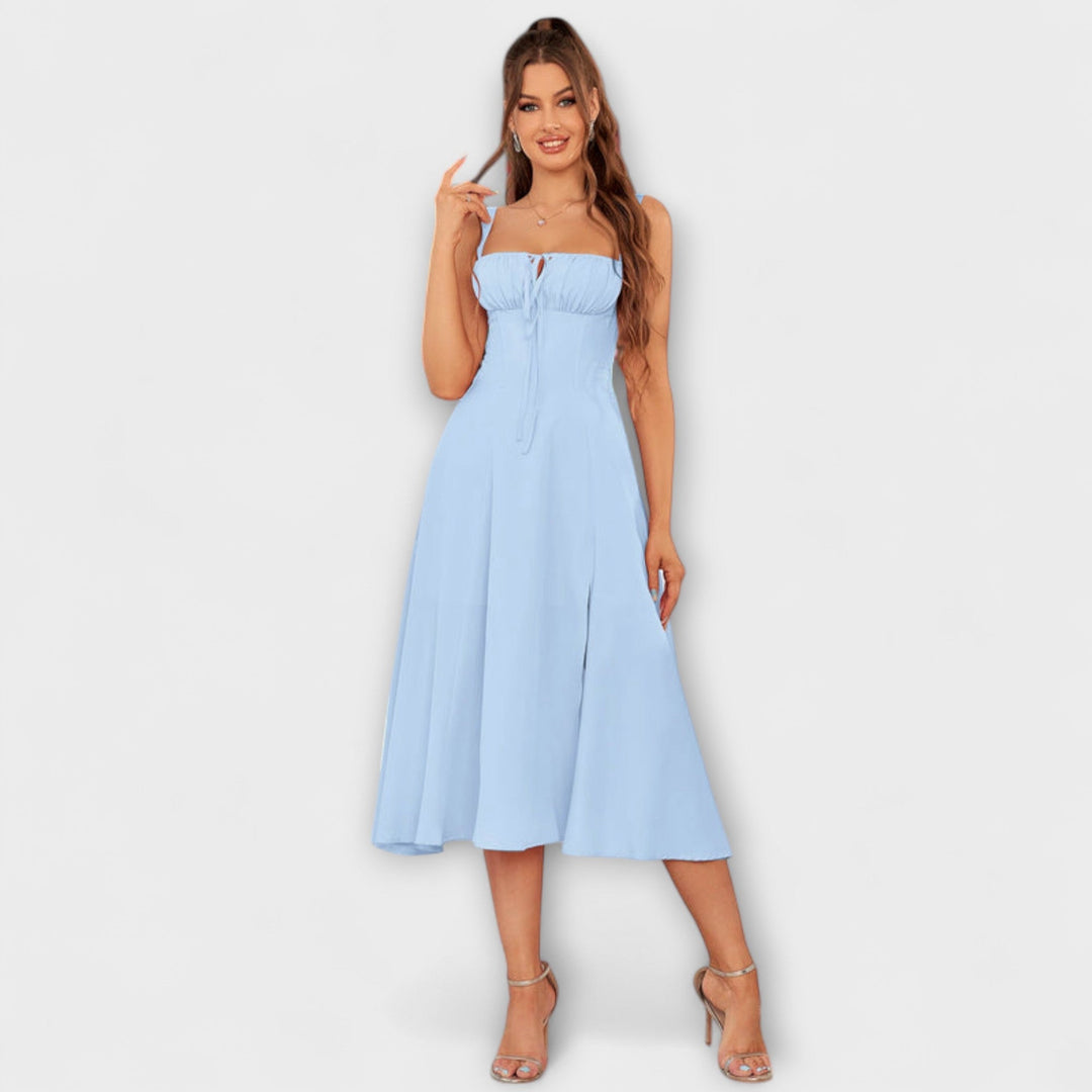 Wilma - Rüschentop Kleid mit Schlitzdetail