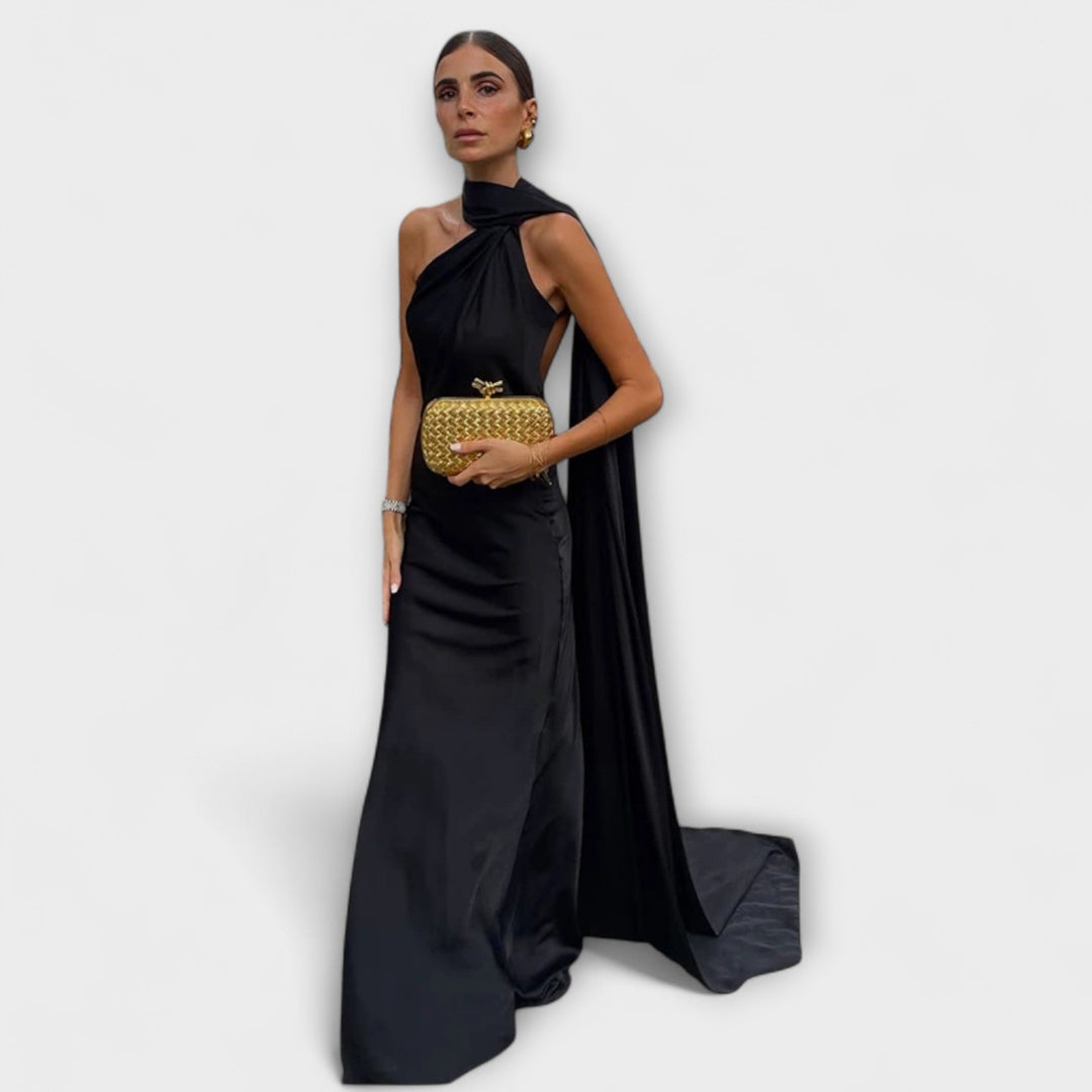 Anika - Schickes Off-Shoulder Halter Maxikleid