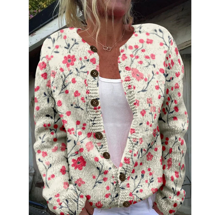 Ismeria - Schicke Strickjacke mit Print