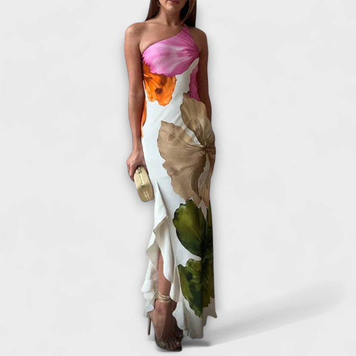 Waltraude - Elegantes Patchwork Maxi Kleid