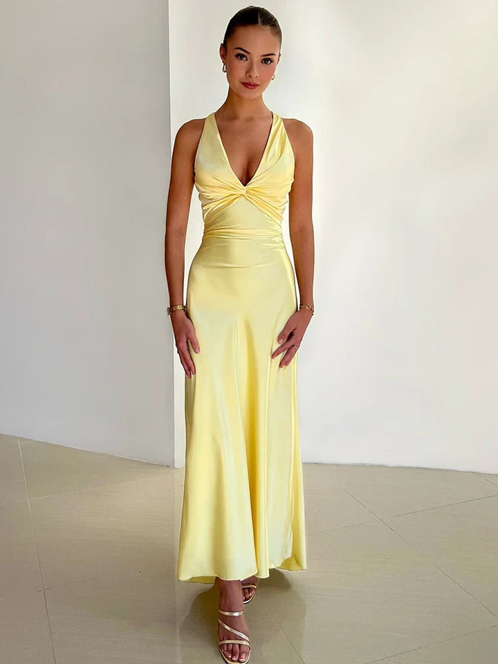 Melina – Satin Maxikleid