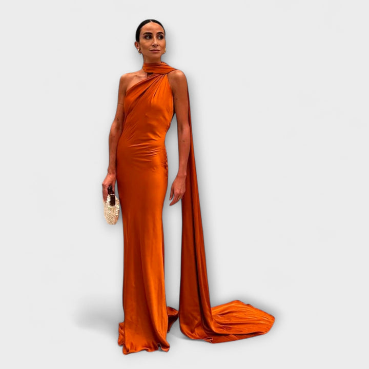 Anika - Schickes Off-Shoulder Halter Maxikleid