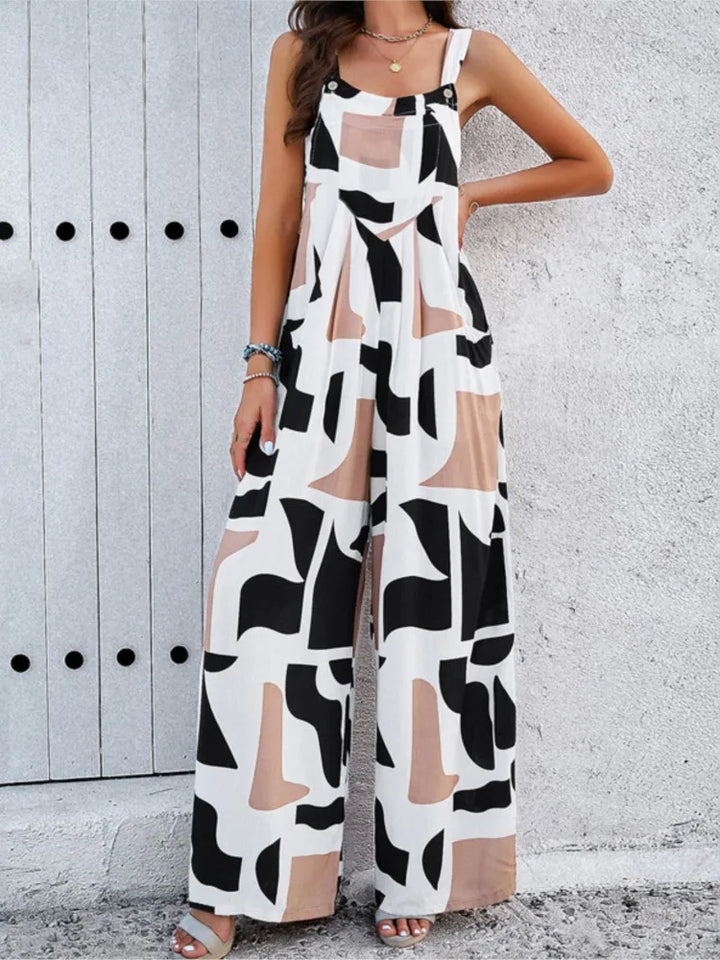 Tessa - Stylischer Overall mit Print und Knopfleiste