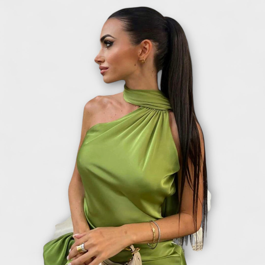 Anika - Schickes Off-Shoulder Halter Maxikleid